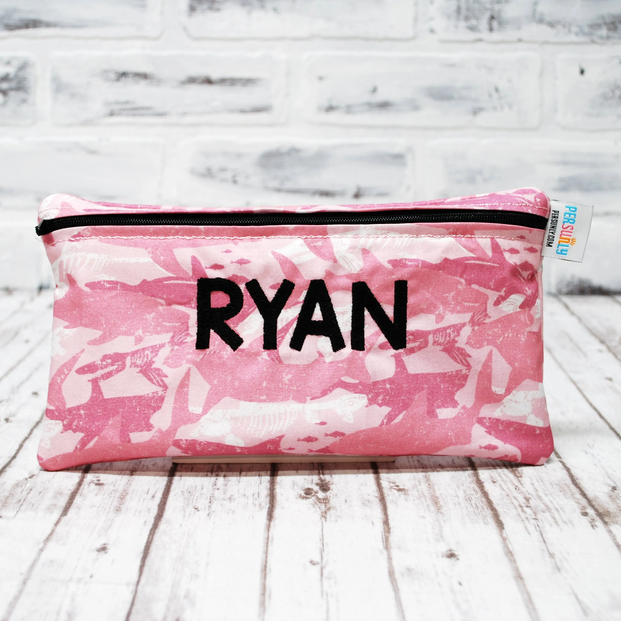 Pink Sharks Personalized Reusable Food Bag
