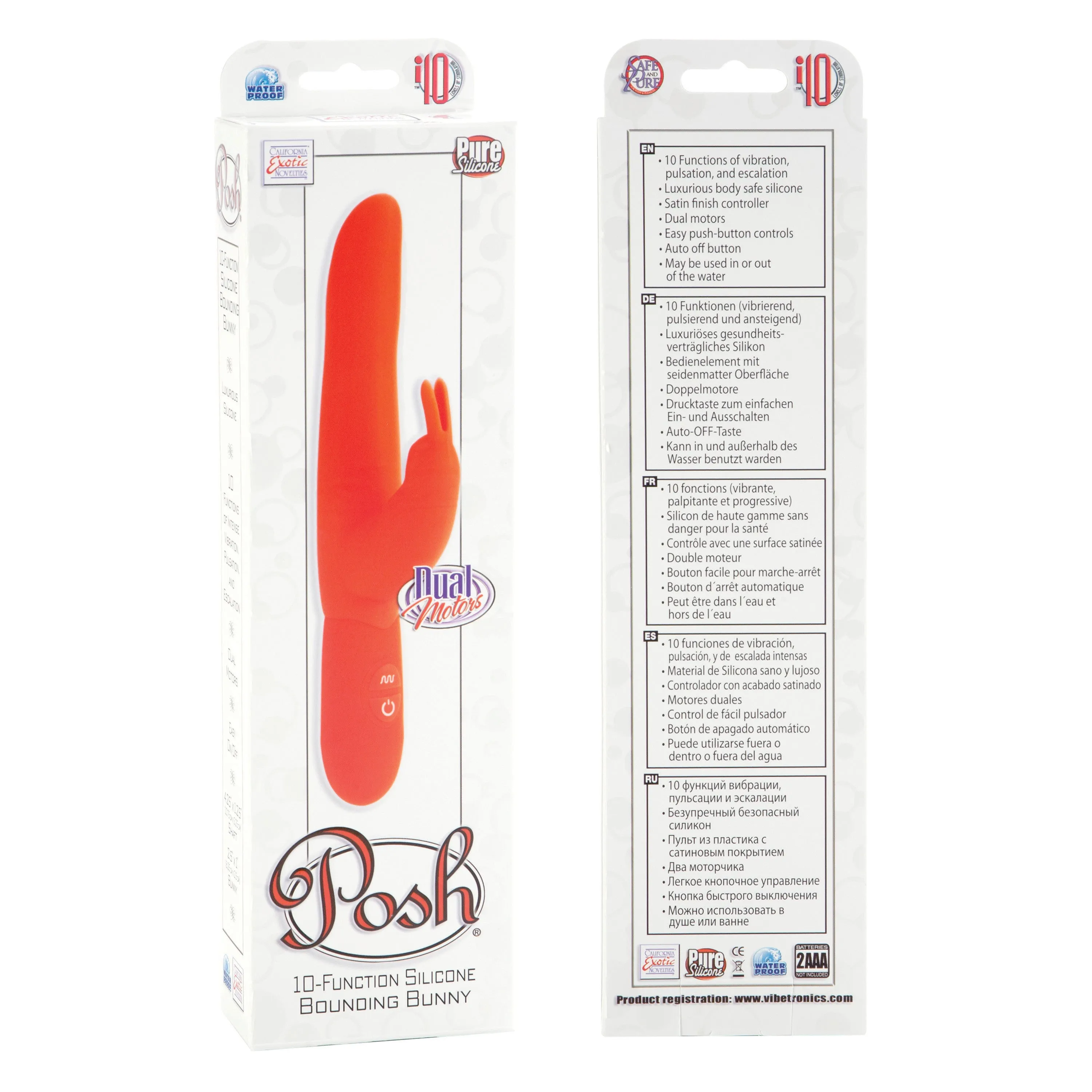 Posh 10-Function Silicone Bounding Bunny - Orange