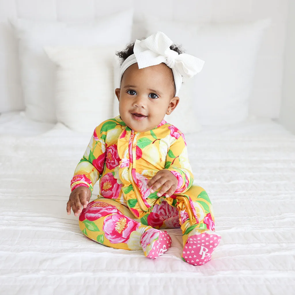 Posh Peanut Annika Ruffled Zippered Footie