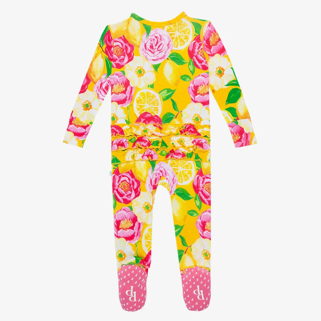 Posh Peanut Annika Ruffled Zippered Footie