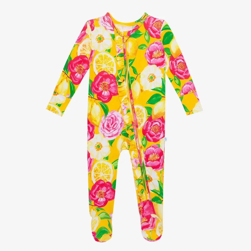 Posh Peanut Annika Ruffled Zippered Footie
