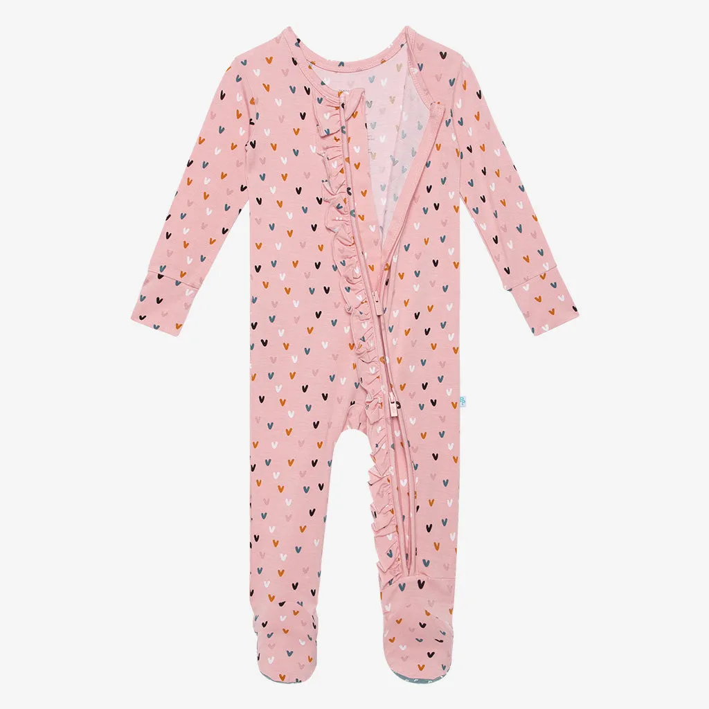 Posh Peanut Cassidy Ruffled Zippered Footie