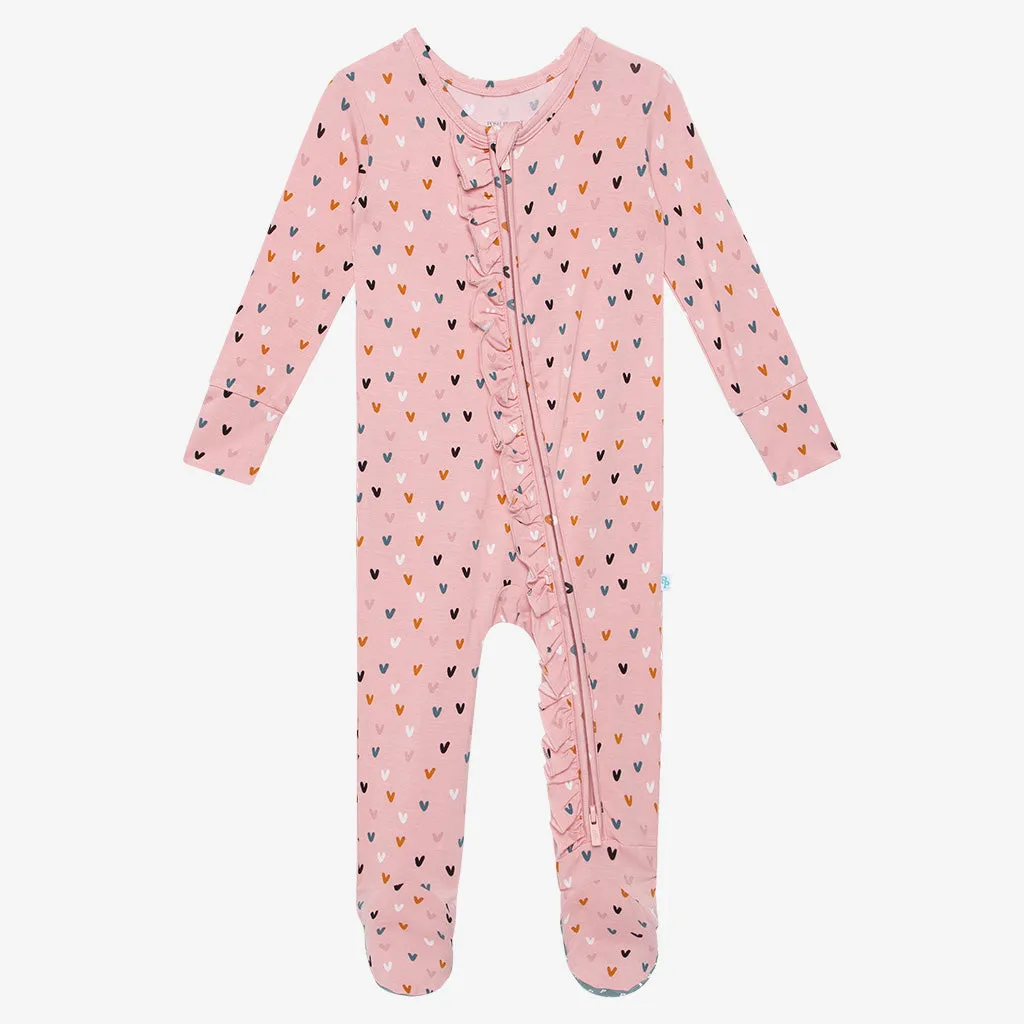 Posh Peanut Cassidy Ruffled Zippered Footie