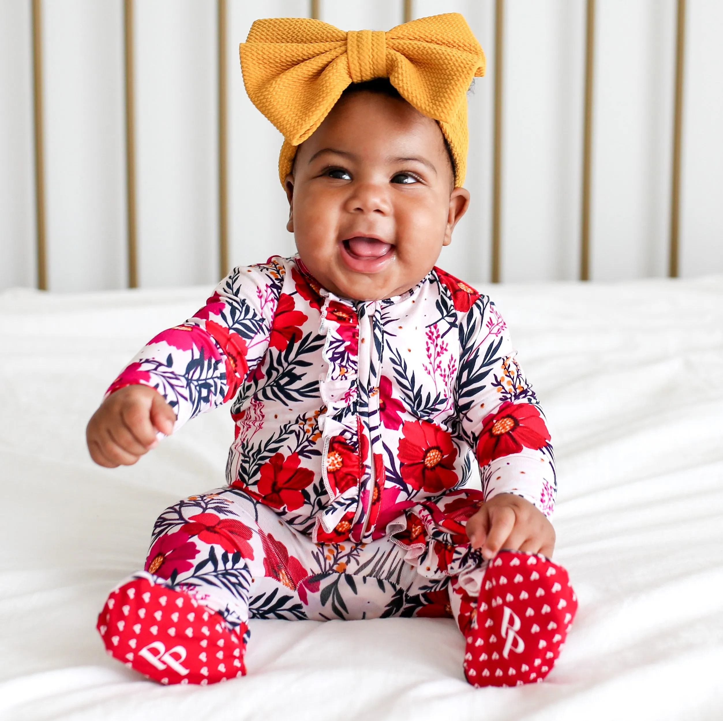 Posh Peanut Chloe Ruffled Zippered Footie