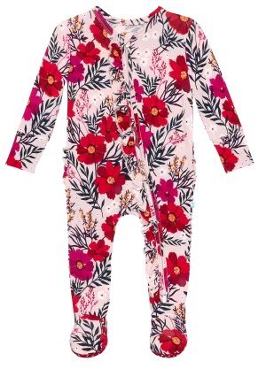 Posh Peanut Chloe Ruffled Zippered Footie