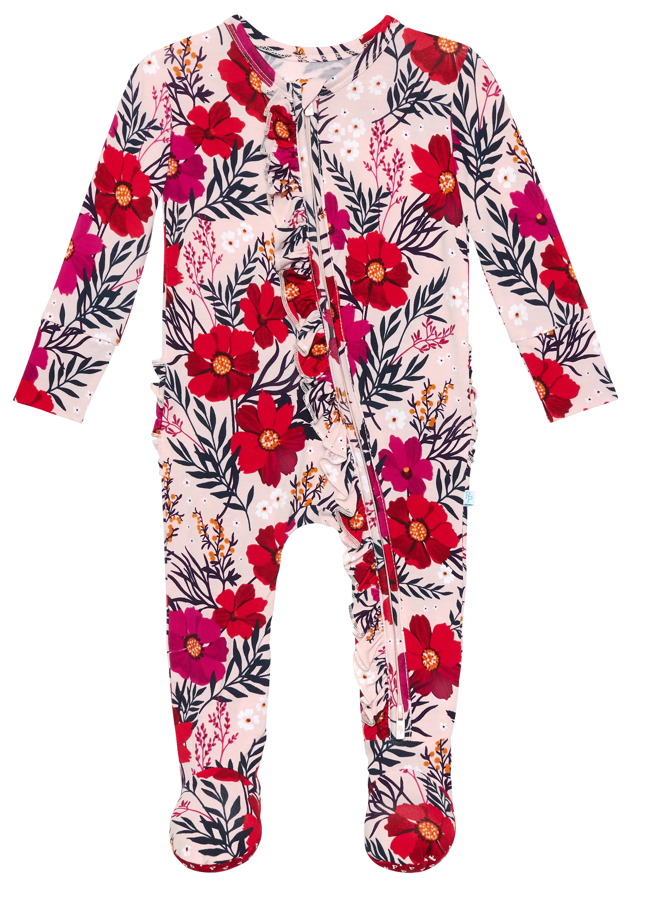 Posh Peanut Chloe Ruffled Zippered Footie