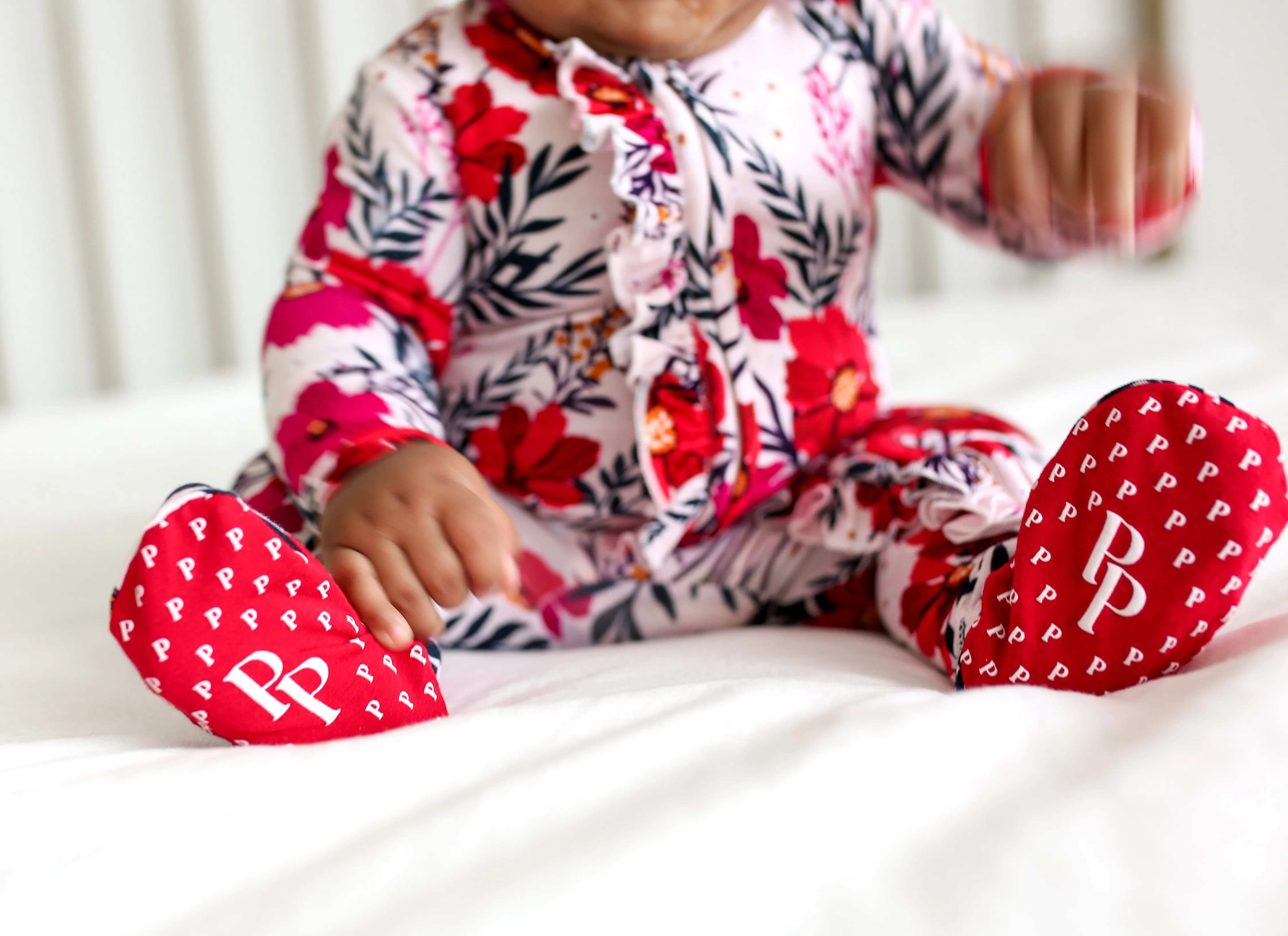 Posh Peanut Chloe Ruffled Zippered Footie