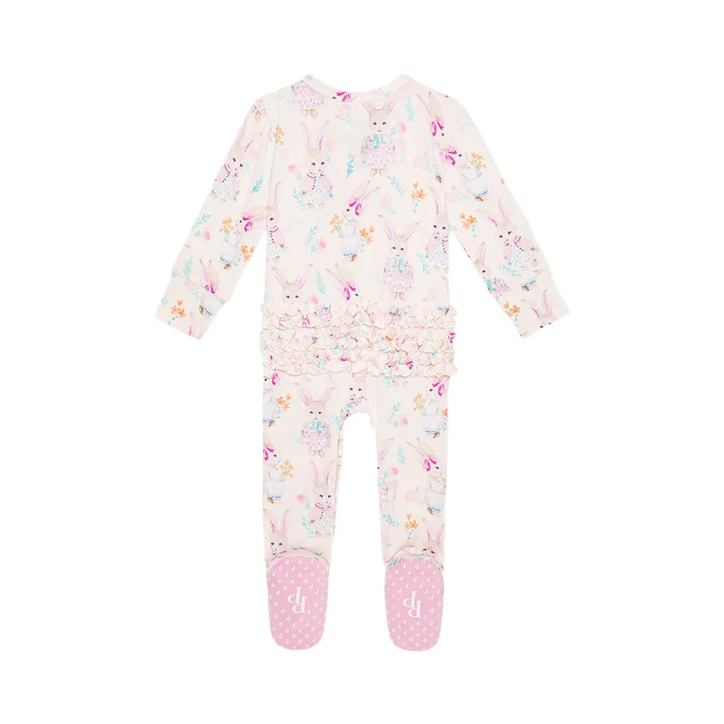Posh Peanut Clementine Ruffled Zippered Footie