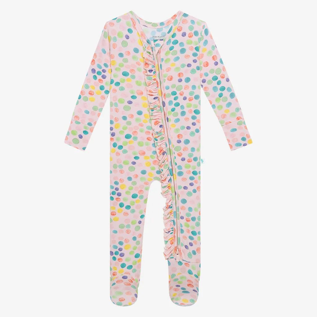 Posh Peanut Estelle Ruffled Zippered Footie