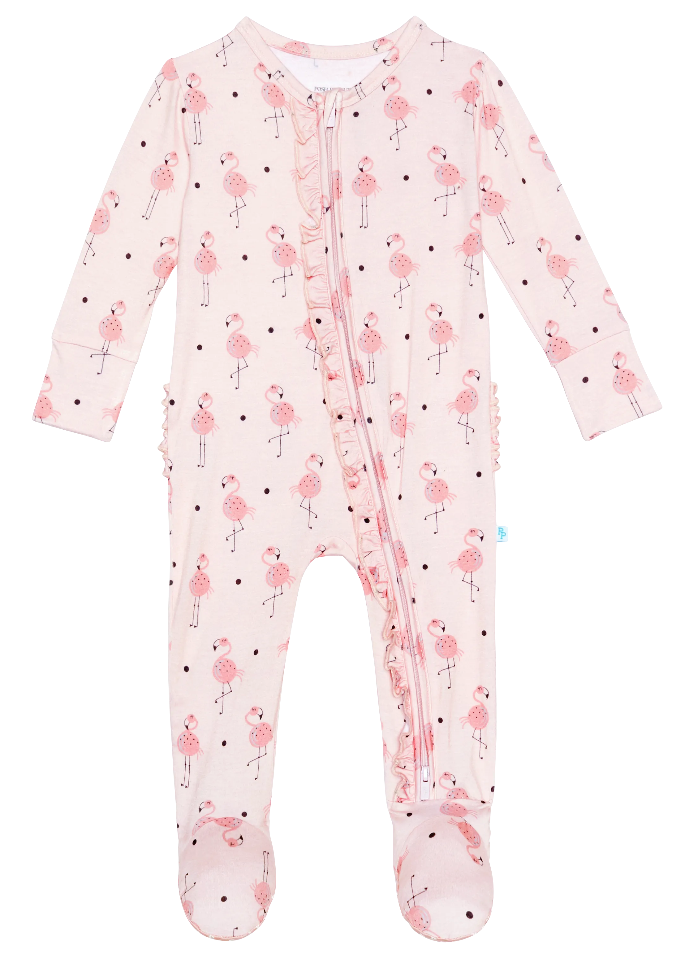 Posh Peanut Frida Ruffled Zippered Footie