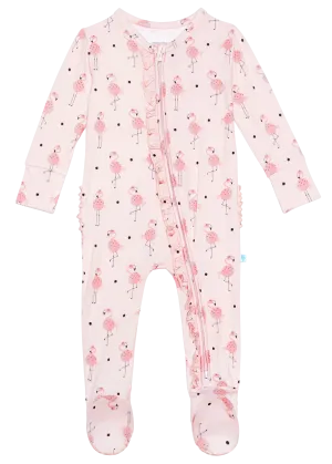 Posh Peanut Frida Ruffled Zippered Footie