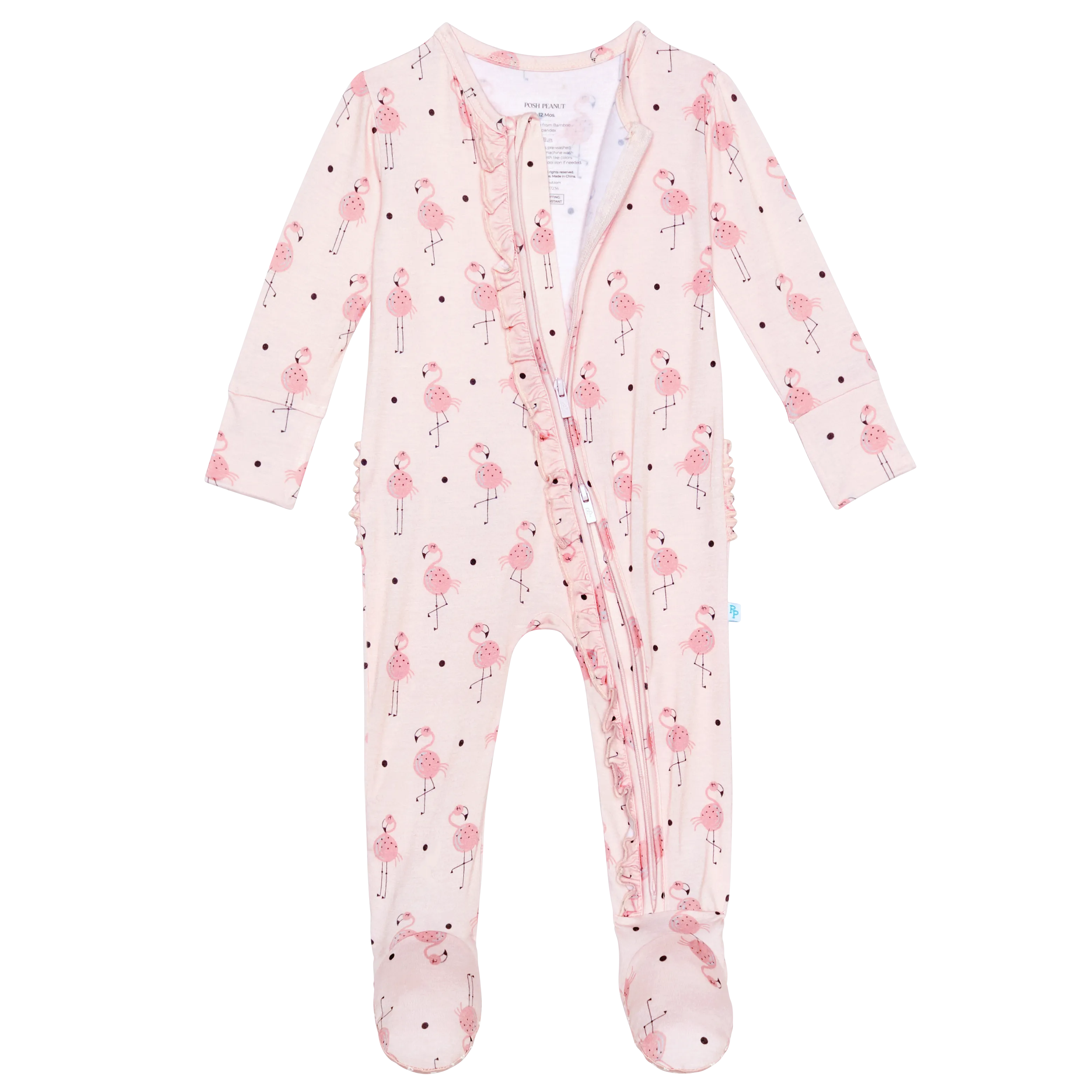 Posh Peanut Frida Ruffled Zippered Footie
