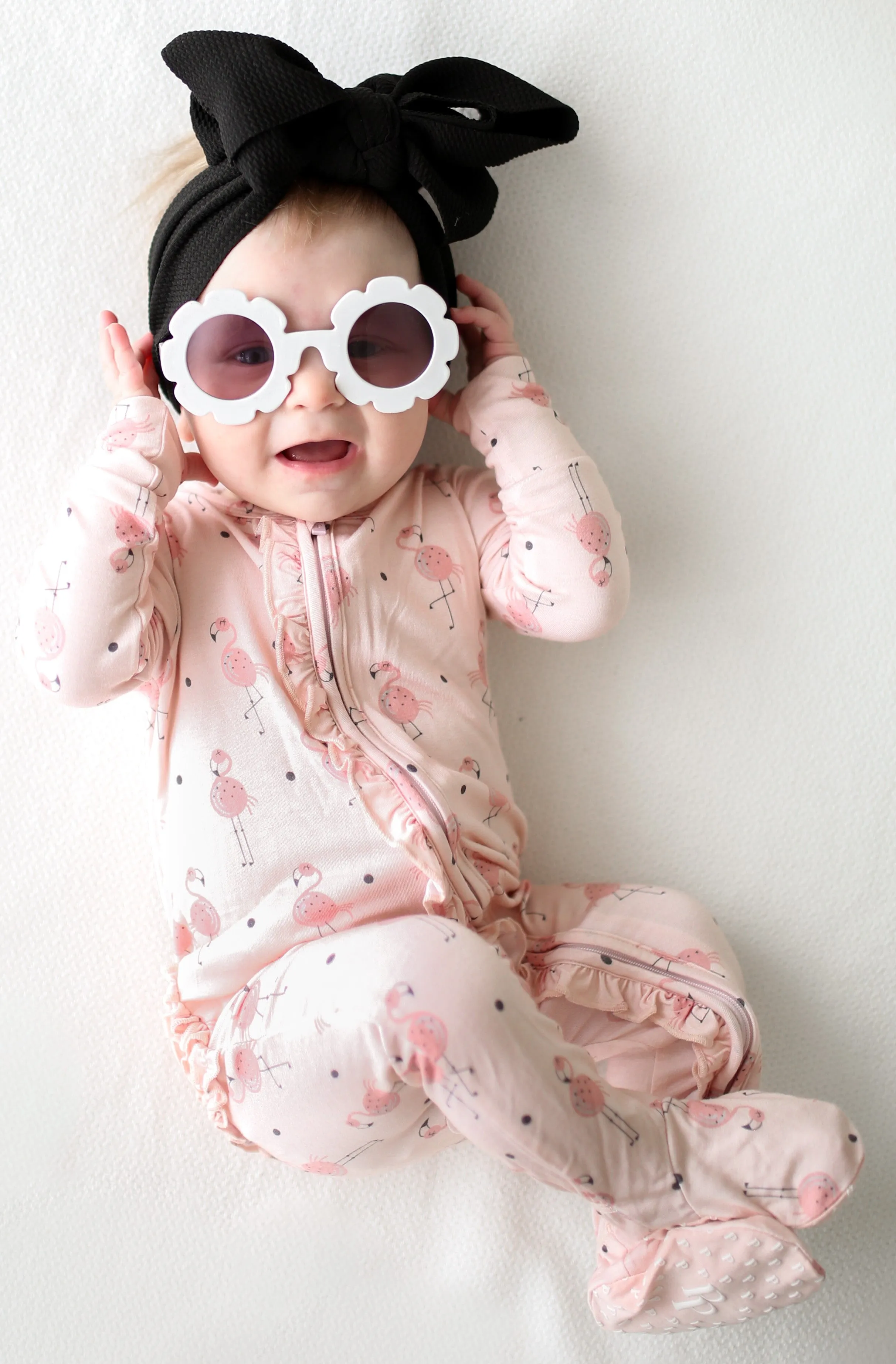 Posh Peanut Frida Ruffled Zippered Footie