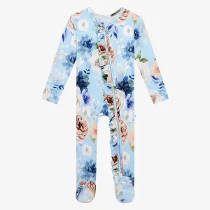 Posh Peanut Frostine Ruffled Zippered Footie