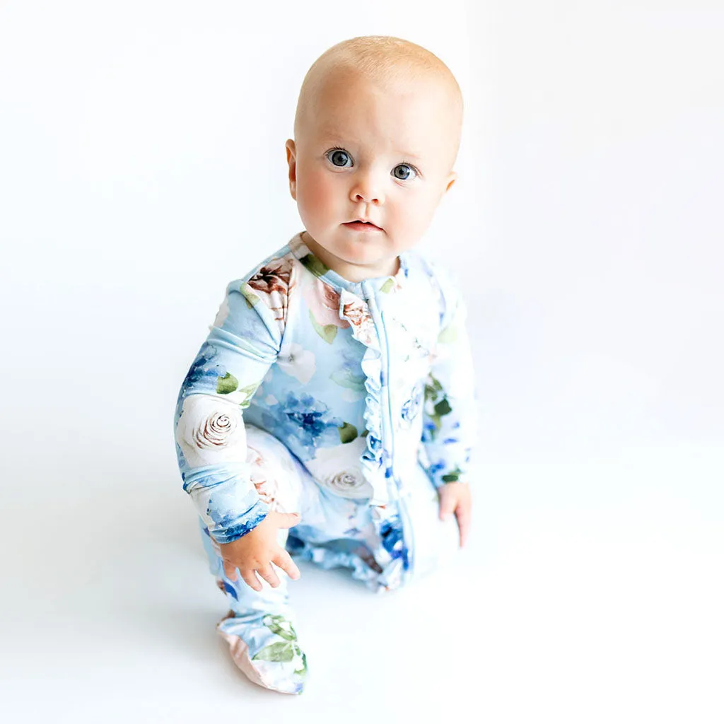 Posh Peanut Frostine Ruffled Zippered Footie