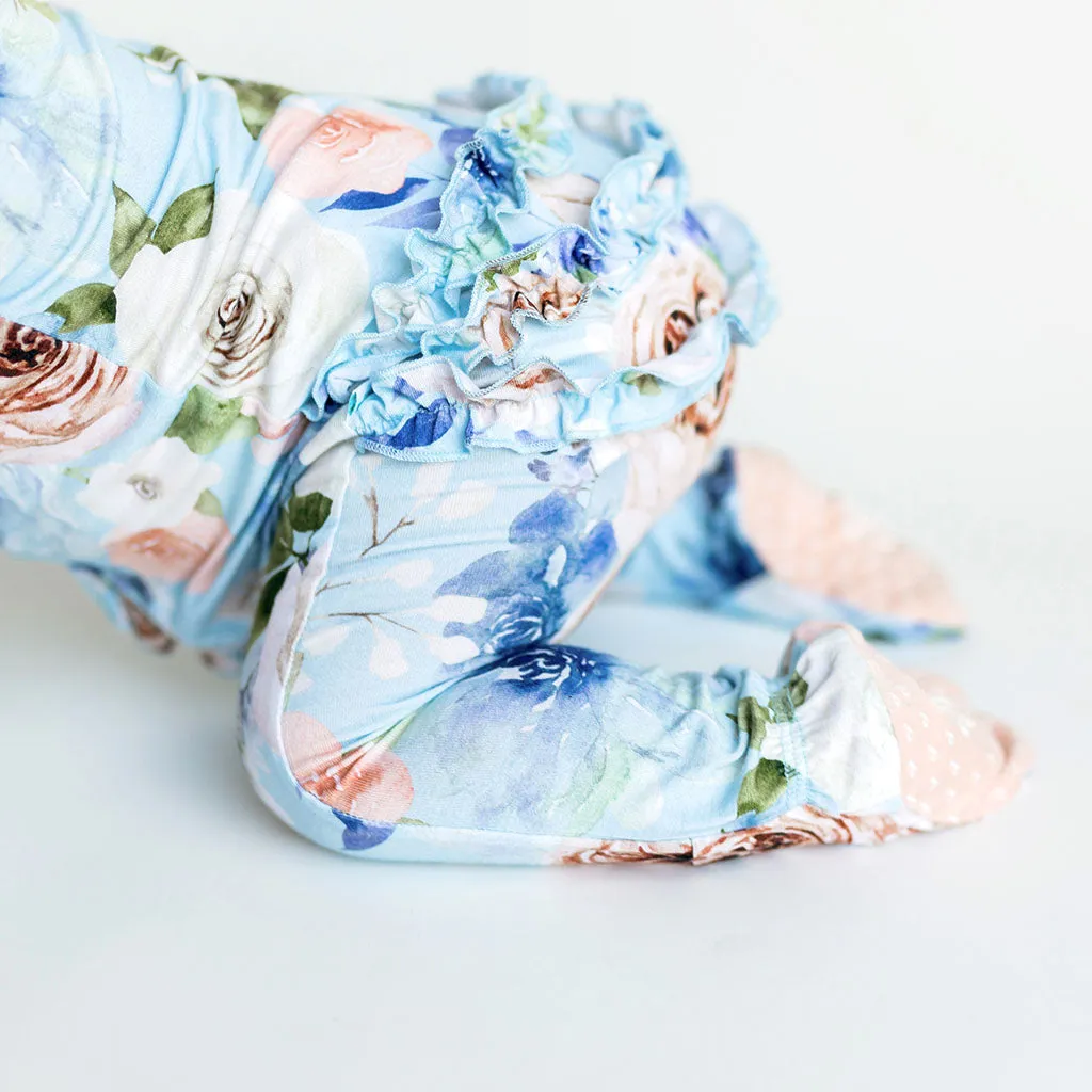 Posh Peanut Frostine Ruffled Zippered Footie