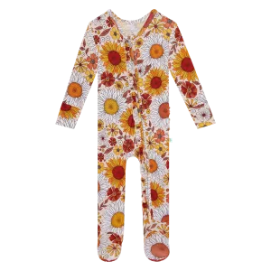 Posh Peanut Goldie Ruffled Zippered Footie