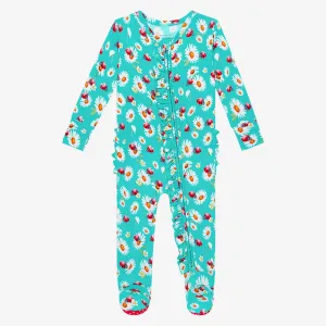 Posh Peanut Ladybug Ruffled Zippered Footie