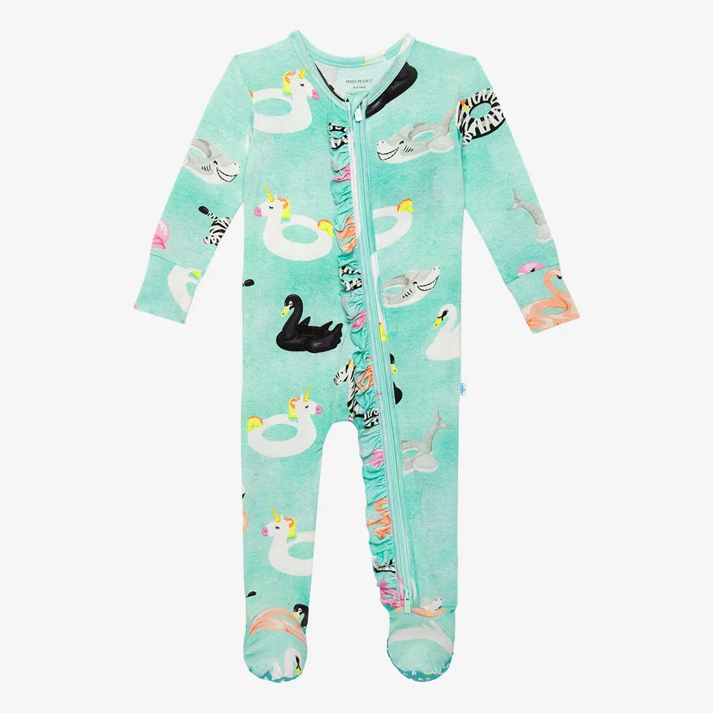 Posh Peanut Lenny Ruffled Zippered Footie