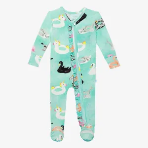 Posh Peanut Lenny Ruffled Zippered Footie