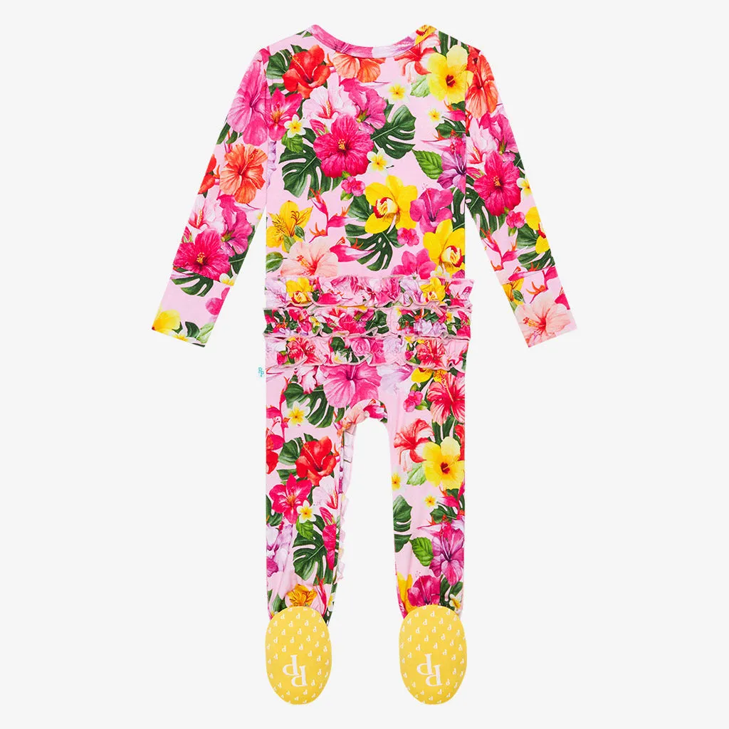 Posh Peanut Malana Ruffled Zippered Footie
