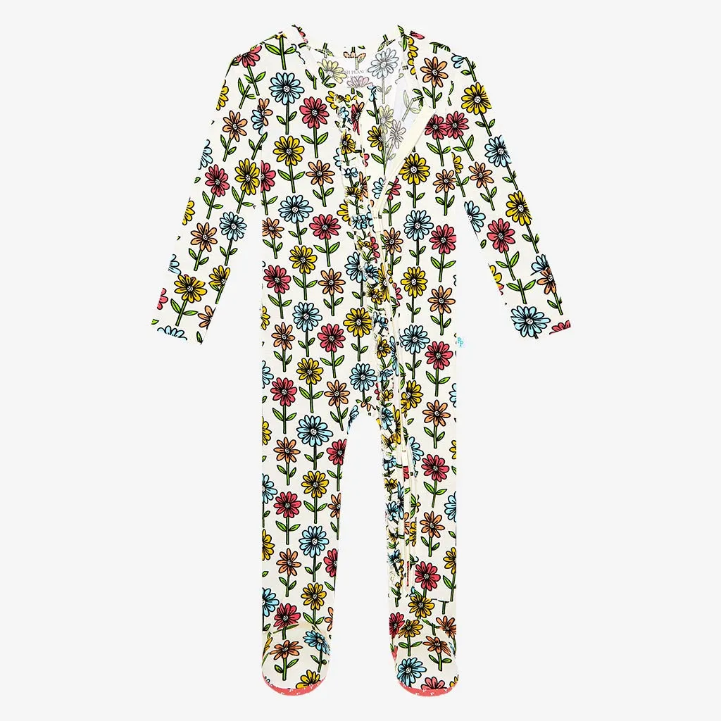 Posh Peanut Maya Lynn Ruffled Zippered Footie