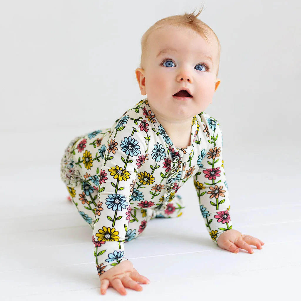 Posh Peanut Maya Lynn Ruffled Zippered Footie