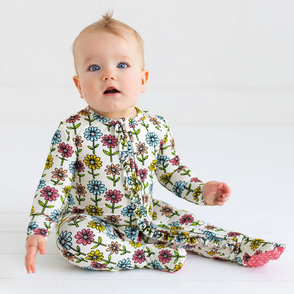 Posh Peanut Maya Lynn Ruffled Zippered Footie