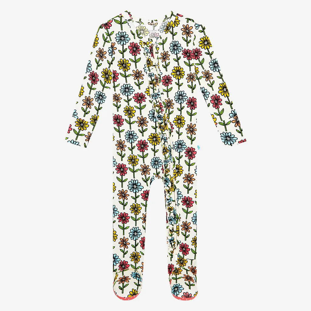 Posh Peanut Maya Lynn Ruffled Zippered Footie