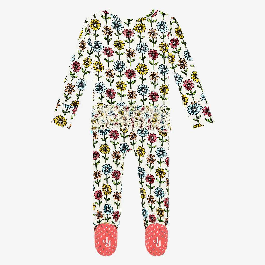 Posh Peanut Maya Lynn Ruffled Zippered Footie