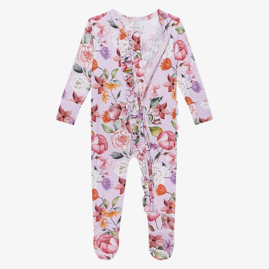 Posh Peanut Pari Ruffled Zippered Footie