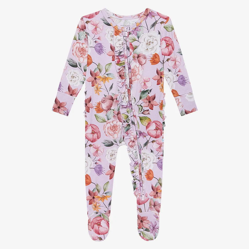 Posh Peanut Pari Ruffled Zippered Footie