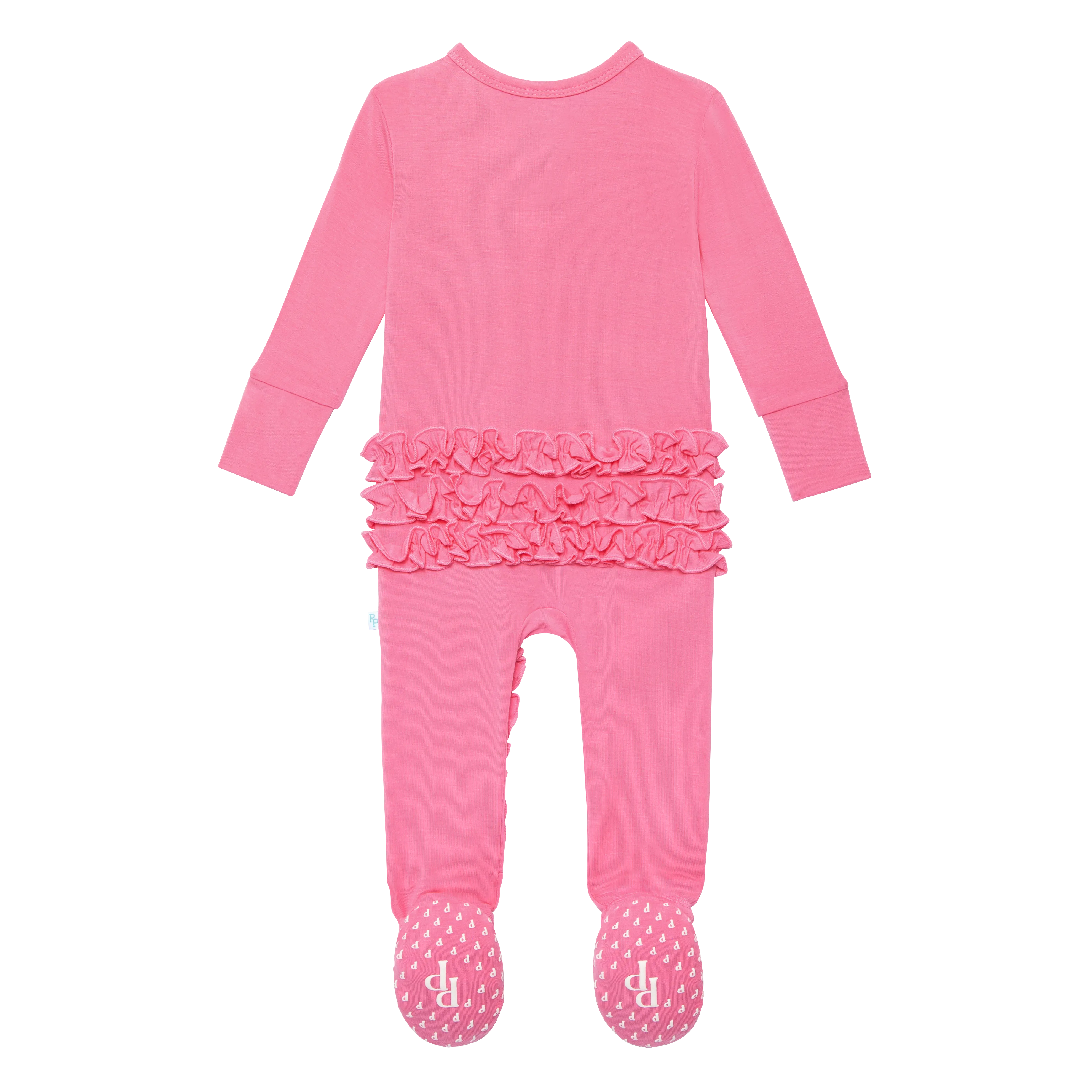 Posh Peanut Pink Lemonade Ruffled Zippered Footie