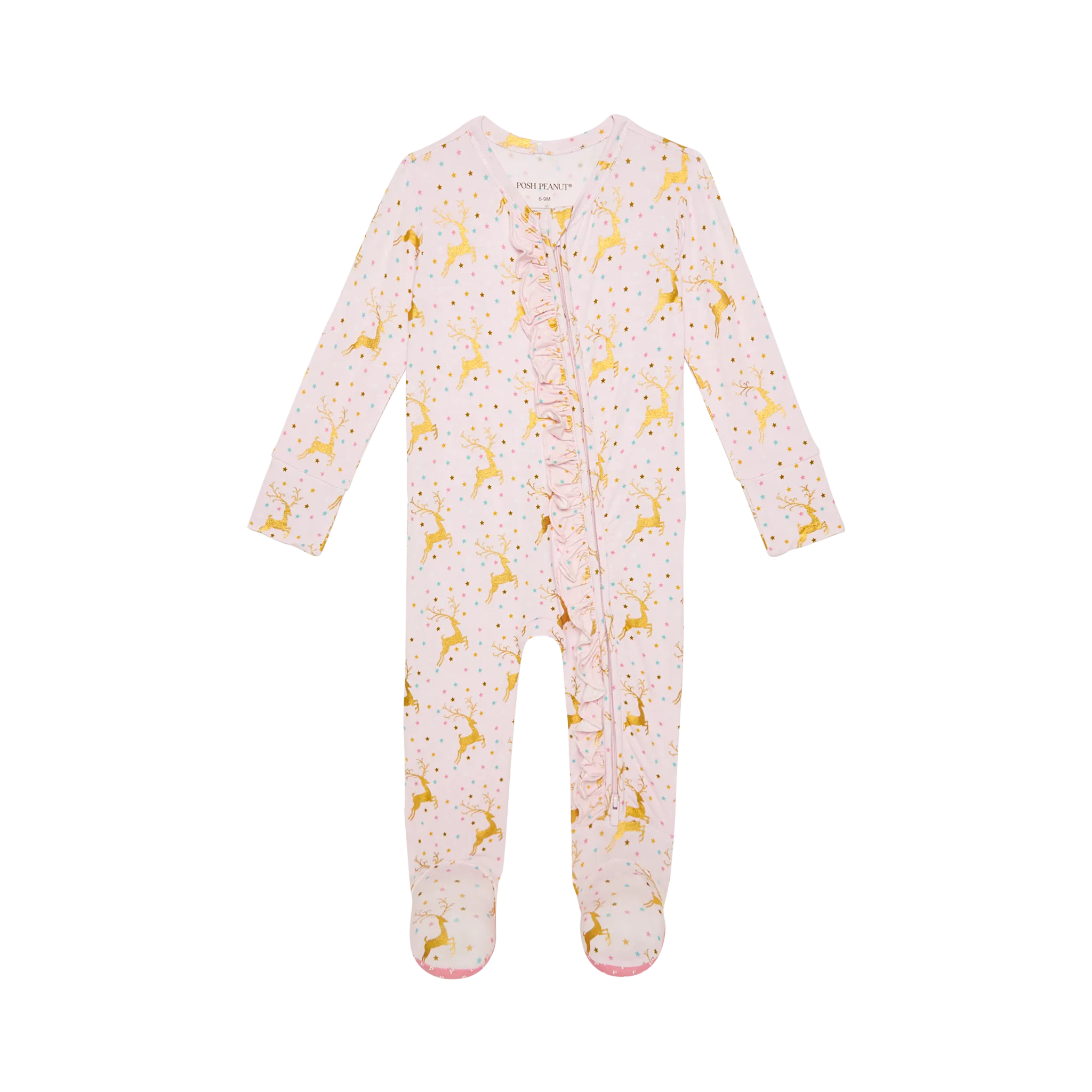 Posh Peanut- Ryleigh - Footie Ruffled Zipped One Piece
