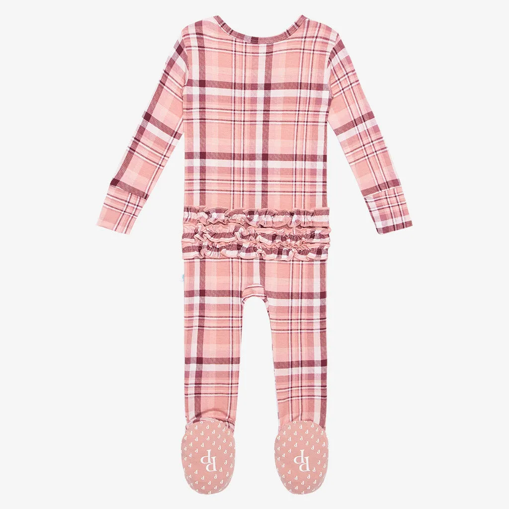 Posh Peanut Stephanie Ruffled Zippered Footie
