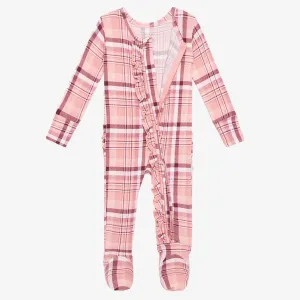Posh Peanut Stephanie Ruffled Zippered Footie
