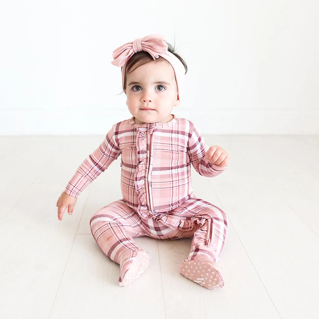 Posh Peanut Stephanie Ruffled Zippered Footie