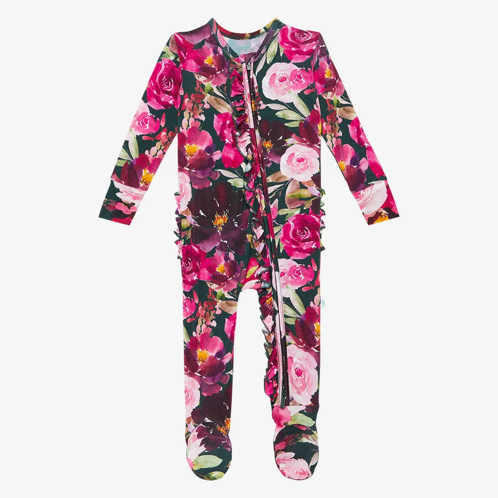 Posh Peanut Zelda Ruffled Zippered Footie