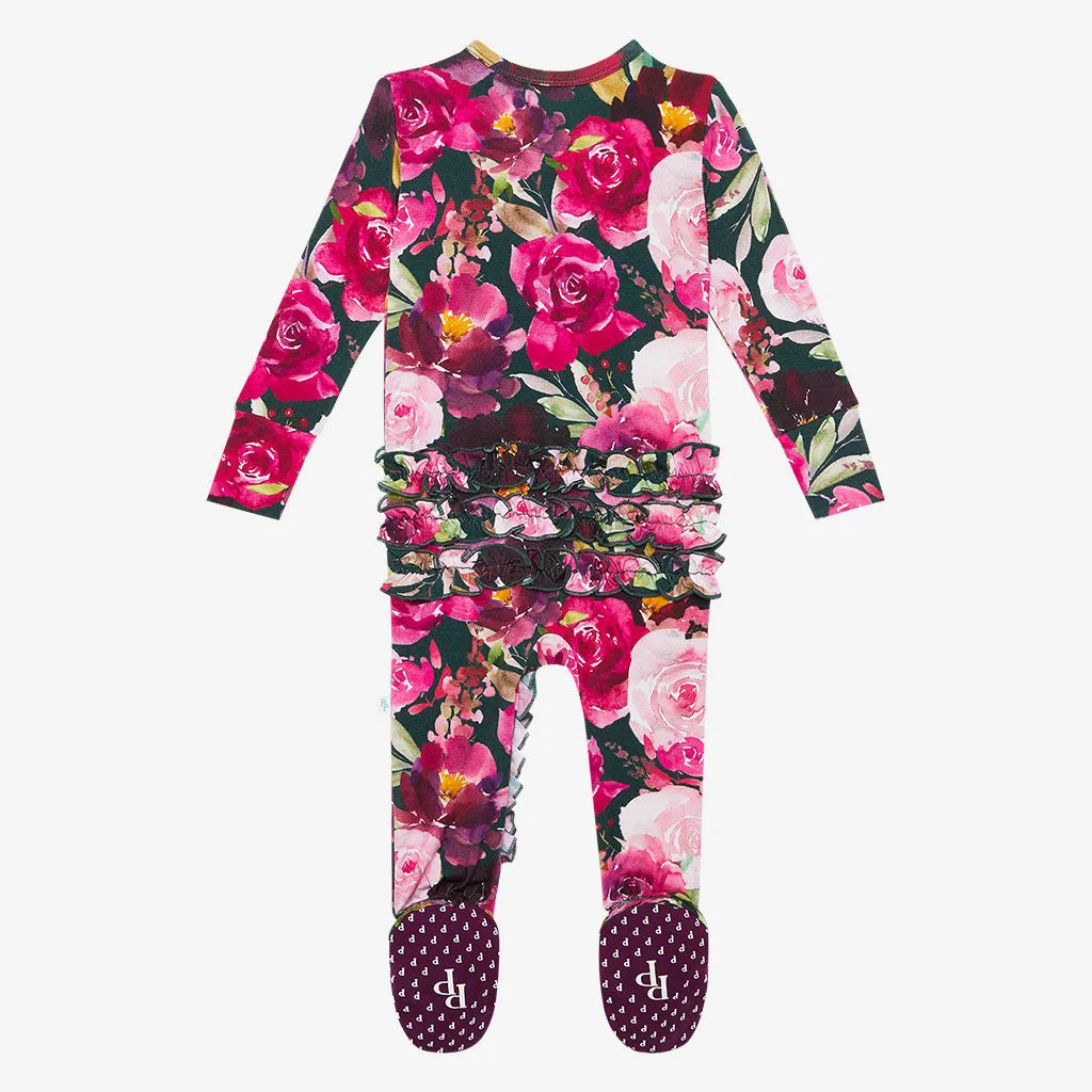Posh Peanut Zelda Ruffled Zippered Footie