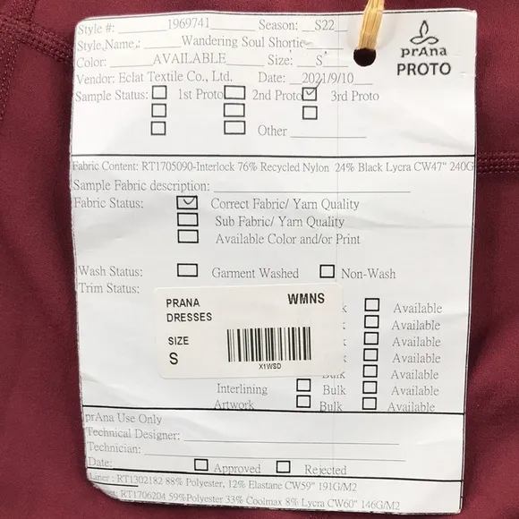 Prana Women's Burgundy Shortie Romper With Racer Back Size Small New