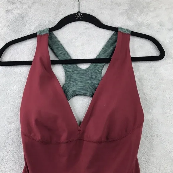 Prana Women's Burgundy Shortie Romper With Racer Back Size Small New