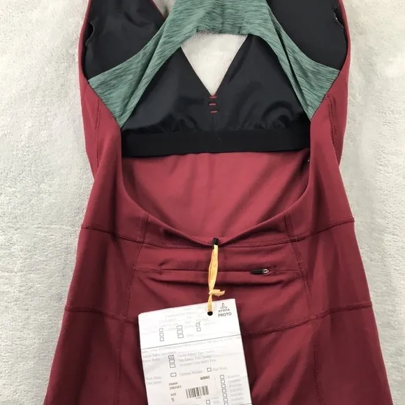 Prana Women's Burgundy Shortie Romper With Racer Back Size Small New