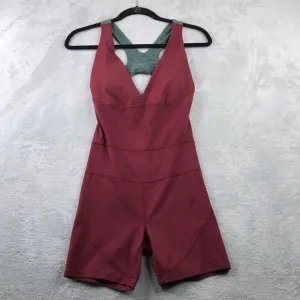 Prana Women's Burgundy Shortie Romper With Racer Back Size Small New