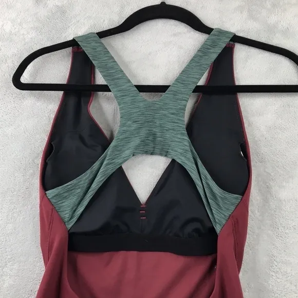 Prana Women's Burgundy Shortie Romper With Racer Back Size Small New