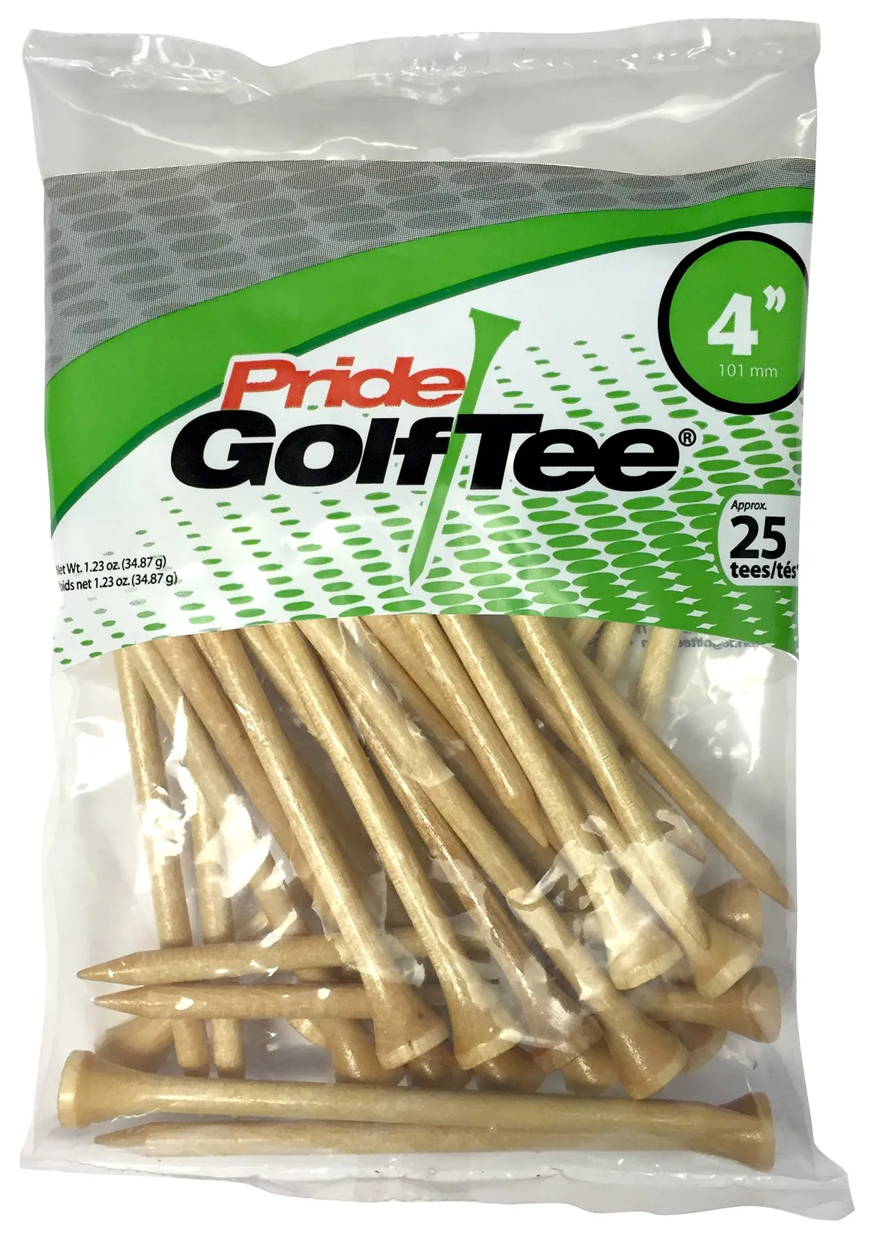 Pride Deluxe Wood Golf Tees 4" - Retail Bags