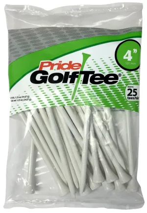 Pride Deluxe Wood Golf Tees 4" - Retail Bags