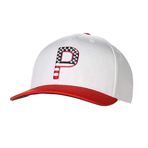 PUMA Golf 2020 Men's P Pars & Stripes Adjustable Hat (Men's, Bright White, One Size) (22967)