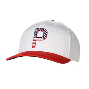 PUMA Golf 2020 Men's P Pars & Stripes Adjustable Hat (Men's, Bright White, One Size) (22967)