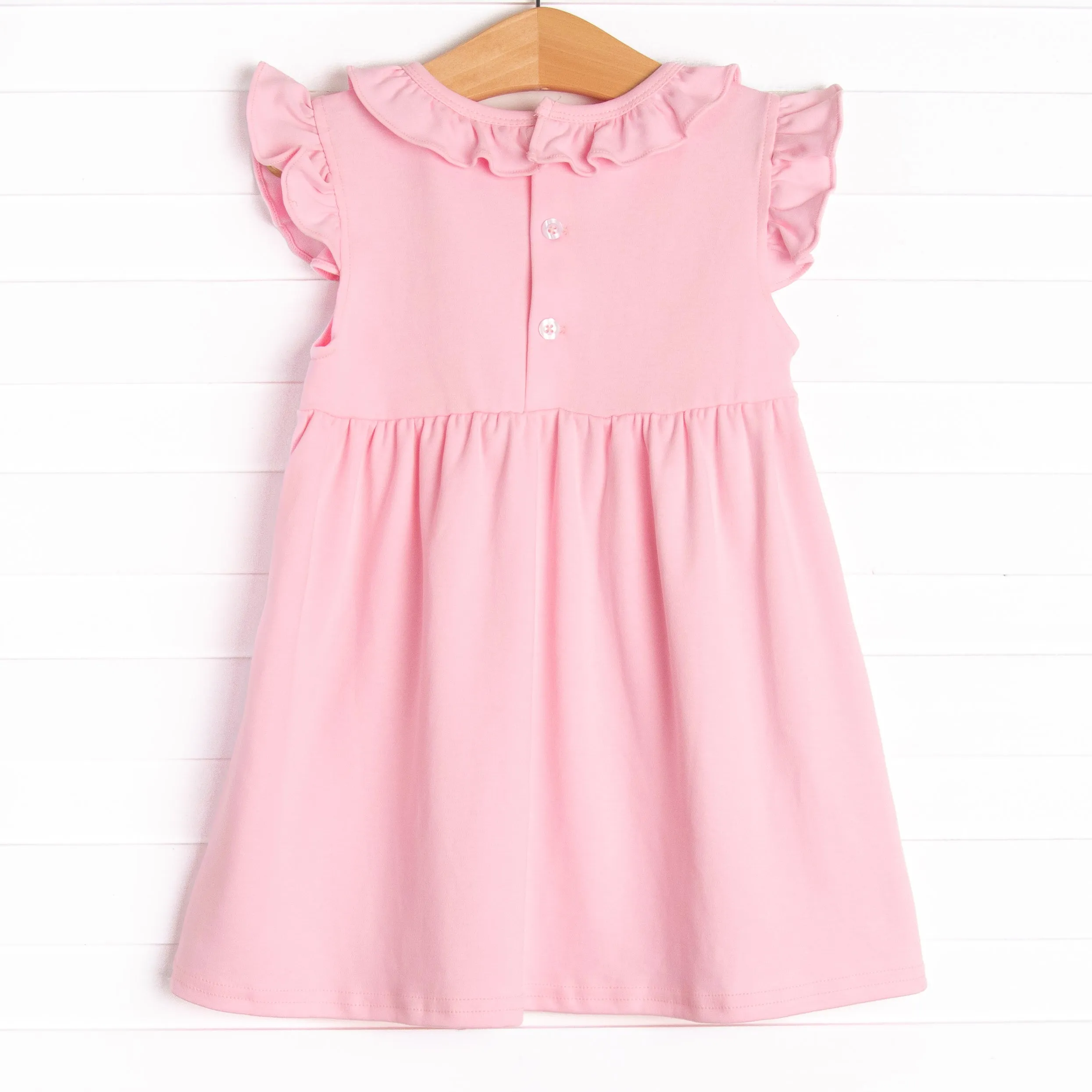 Putting Around Pima Embroidered Dress, Pink