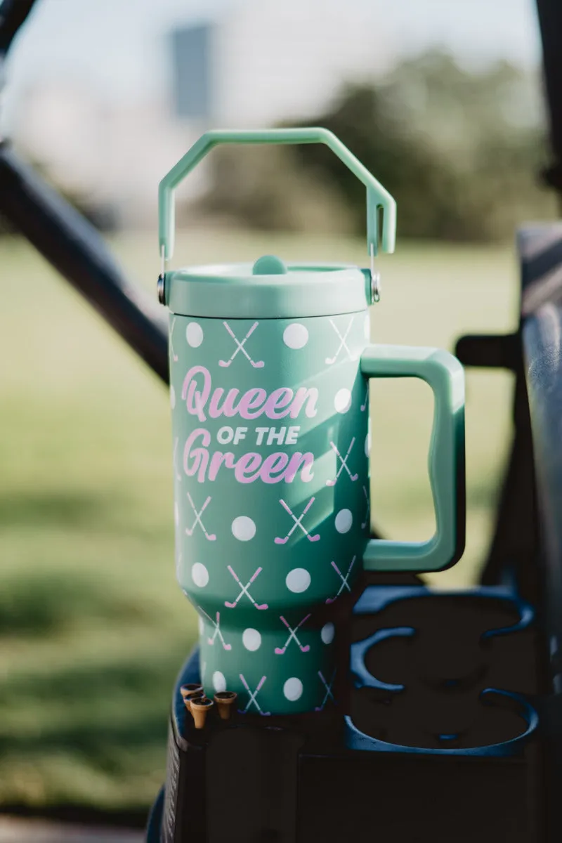 Queen of the Green Golf 38 Oz Tumbler with Lid Handle  By Katydid